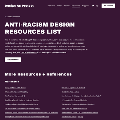 Resource List — Design As Protest