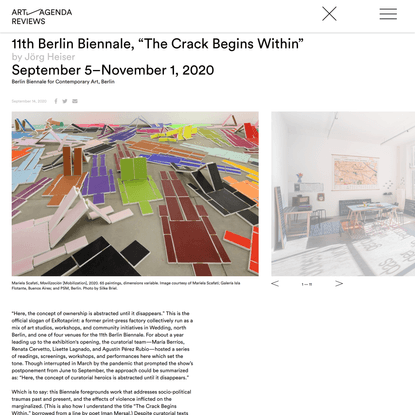 11th Berlin Biennale, “The Crack Begins Within” - Criticism - art-agenda