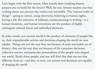 study the past, create the future. 