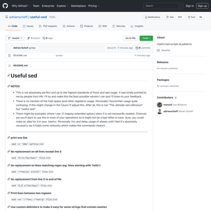 GitHub - adrianscheff/useful-sed: Useful sed scripts &amp; patterns.