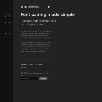 Fontjoy - Generate font pairings in one click