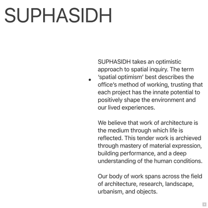 ABOUT — SUPHASIDH : Architecture
