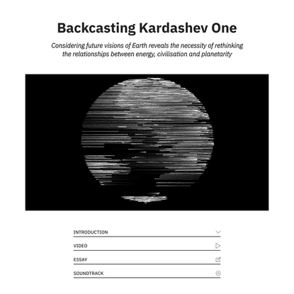 Backcasting Kardashev One