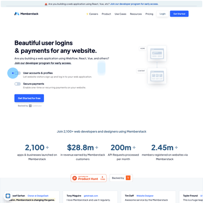 Memberstack – Beautiful user login &amp; payments for modern web applications.
