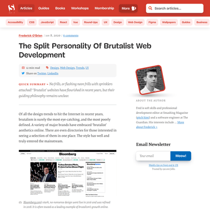The Split Personality Of Brutalist Web Development — Smashing Magazine