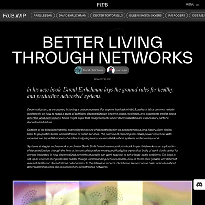 Better Living Through Networks
