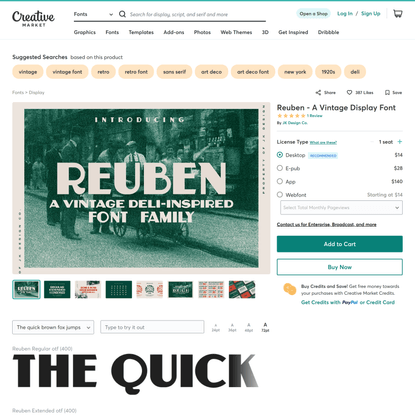 Reuben - A Vintage Display Font