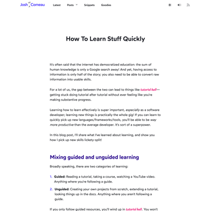 How To Learn Stuff Quickly