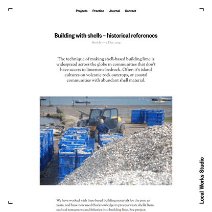 Building with shells - historical references - Local Works Studio