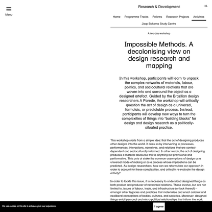 Impossible Methods. A decolonising view on design research and mapping