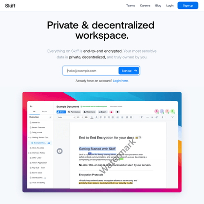 Skiff – Private, decentralized workspace