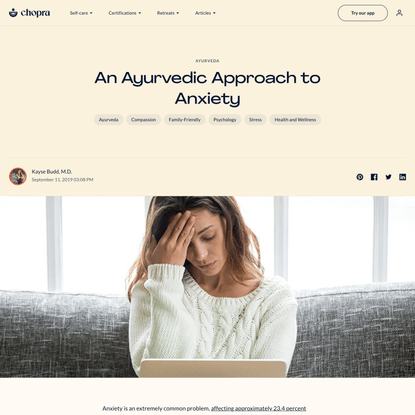 An Ayurvedic Approach to Anxiety