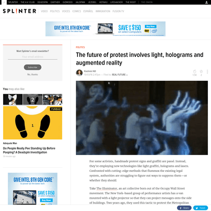 The future of protest involves light, holograms and augmented reality