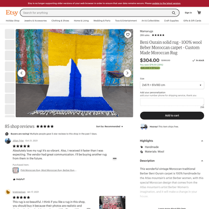 Beni Ourain Solid Rug 100% Wool Beber Moroccan Carpet | Etsy