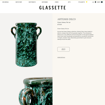 Green Galaxy Tall Jar – Glassette