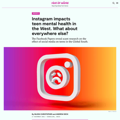 Instagram impacts teen mental health in the West. What about everywhere else?