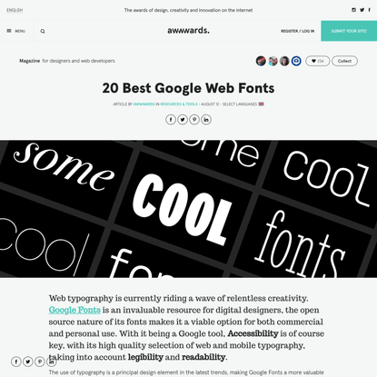 20 Best Google Web Fonts