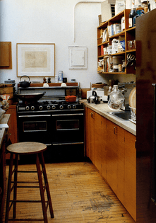 John Cage and Merce Cunningham’s kitchen. (Photo by David Seidner from Artists at Work)