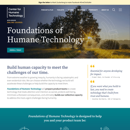 Foundations of Humane Technology