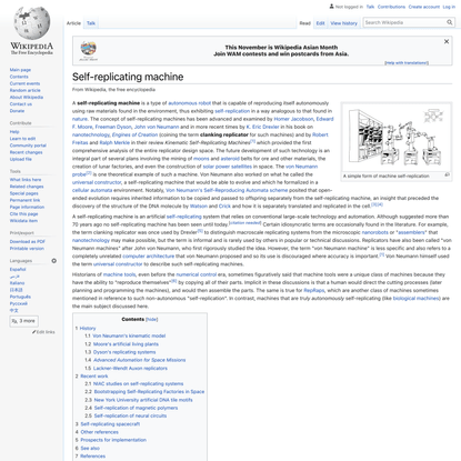 Self-replicating machine - Wikipedia