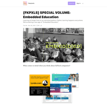 [FKPXLS] SPECIAL VOLUME: Embedded Education