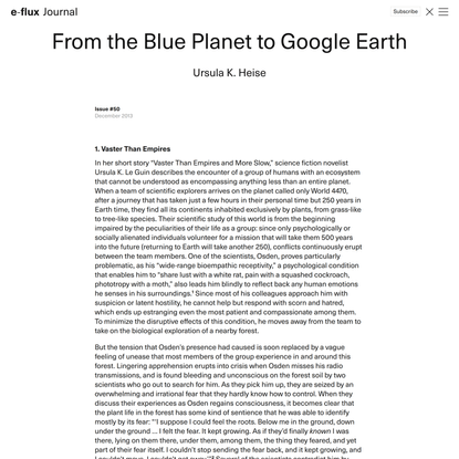 From the Blue Planet to Google Earth - Journal #50 December 2013 - e-flux
