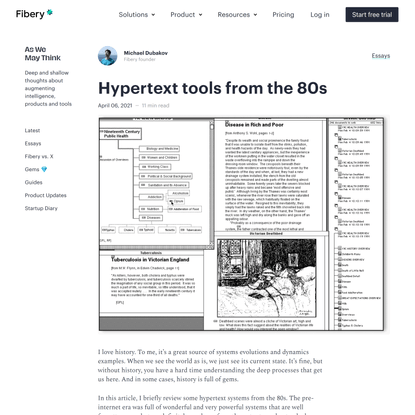 Hypertext tools from the 80s