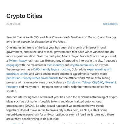 Crypto Cities