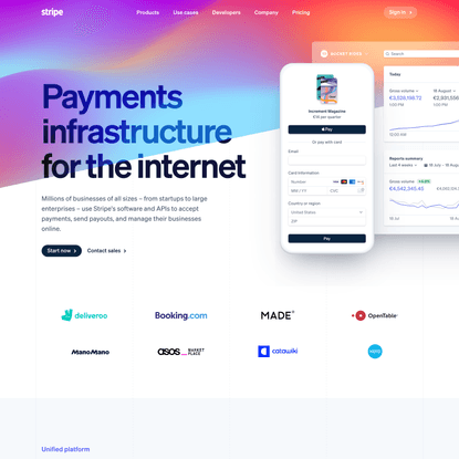 Online payment processing for internet businesses – Stripe