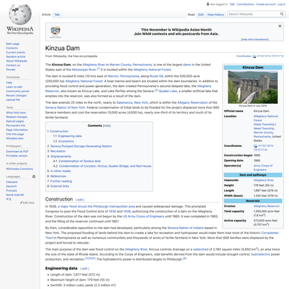 Kinzua Dam - Wikipedia