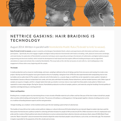 Nettrice Gaskins: Hair Braiding is Technology | Recess