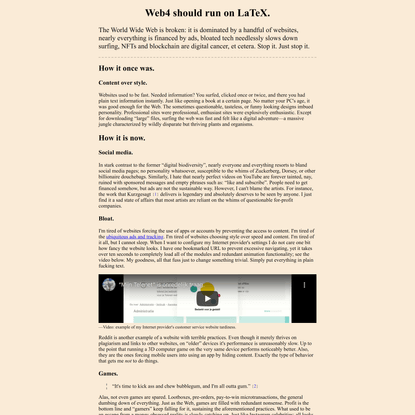 Web4 should run on LaTeX.