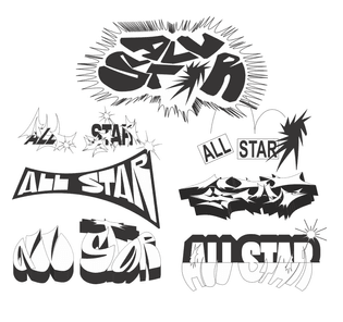 Rejected all star jersey typographic studies