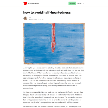 how to avoid half-heartedness