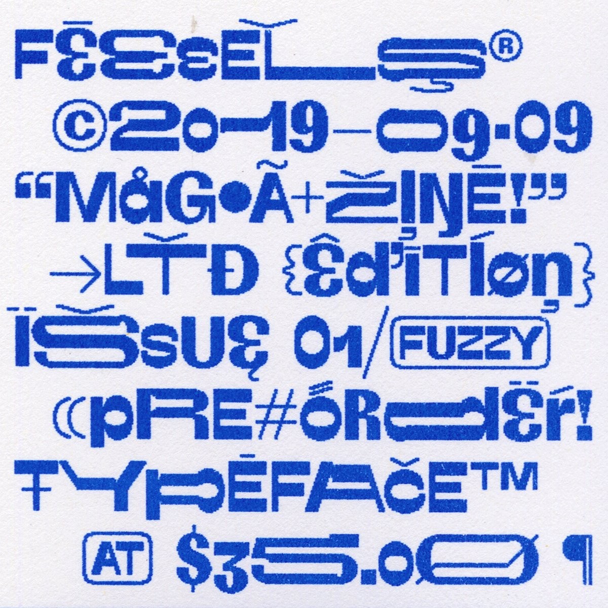Custom typeface for @feeeels.mag