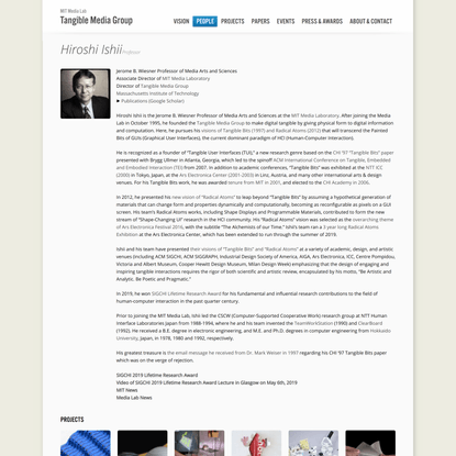 Tangible Media Group | Hiroshi Ishii