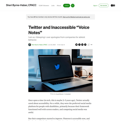 Twitter and inaccessible “voice notes”
