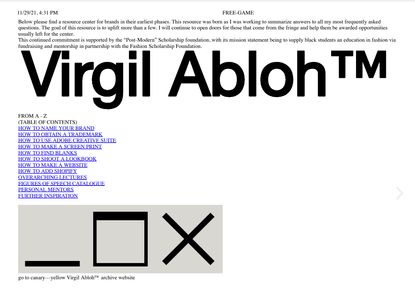 Virgil Abloh | FREE GAME PDF