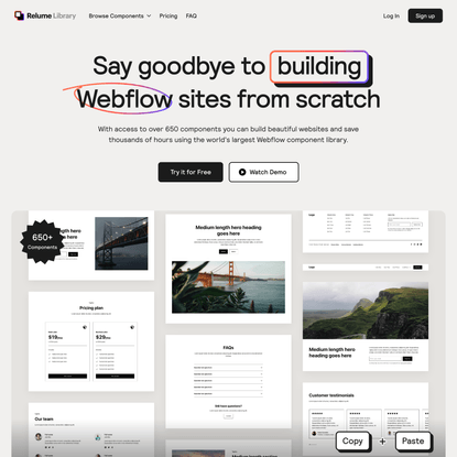 Relume Library | Level up your Webflow workflow