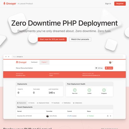 Envoyer - Zero Downtime PHP Deployment