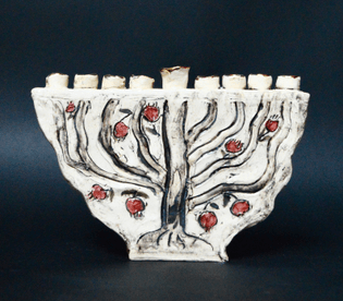 Pomegranate Tree Menorah by Linda Schwartz