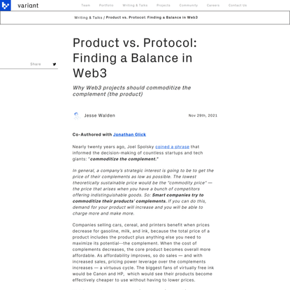 Product vs. Protocol: Finding a Balance in Web3 - Variant