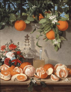 Rafael Romero Barros, Still life with oranges, 1863