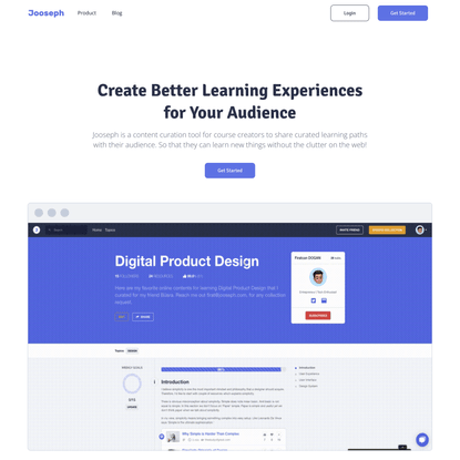 Jooseph - Content Curation Tool for Course Creators