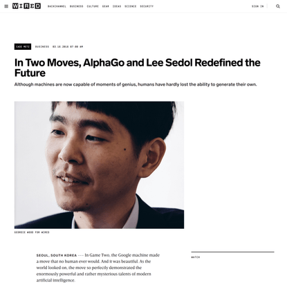 In Two Moves, AlphaGo and Lee Sedol Redefined the Future