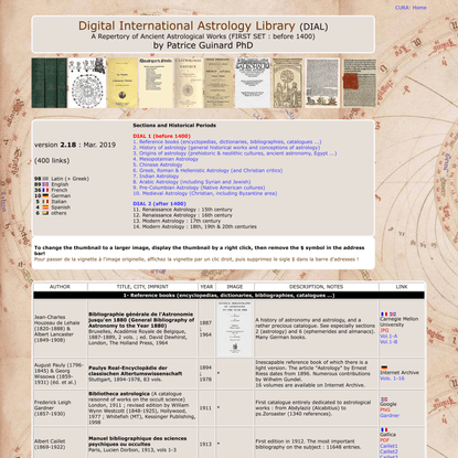 Digital International Astrology Library, DIAL1, FIRST SET : before 1400, by Patrice Guinard