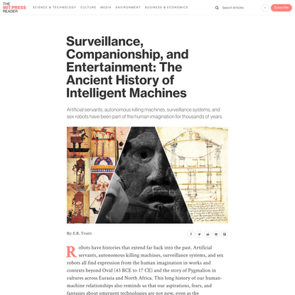 Surveillance, Companionship, and Entertainment: The Ancient History of Intelligent Machines