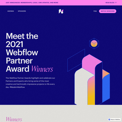 Partner Awards - No-Code Conf 2021 | Webflow