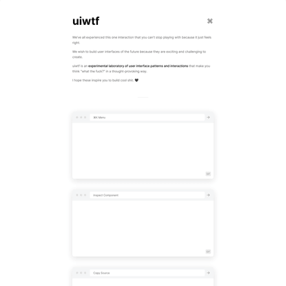 uiwtf — an experimental laboratory for user interfaces