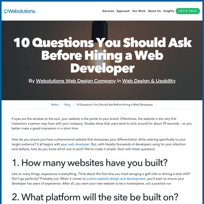 10 Questions You Should Ask Before Hiring a Web Developer